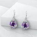 wholesale Sterling Silver Peridot Moonstone Purple Crystal Dangle Earrings-0-13