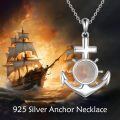 wholesale 925 Sterling Silver Anchor with Cross and Mustard Seed Charm Pendant Necklace - Sailor Faith Jewelry for Women & Men-0-5