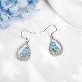 wholesale 925 Sterling Silver Teardrop Turquoise Bird Drop Earrings for Women-0-2