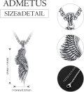 wholesale 925 Sterling Silver Angel Wing Pendant on Rolo Chain - Mens Jewelry (22+2)-0-1