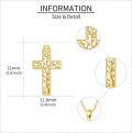 wholesale 14K Gold Solid Tree of Life Cross Pendant Necklace Jewelry for Women-0-4