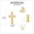 wholesale 14K Gold Solid Tree of Life Cross Pendant Necklace Jewelry for Women-0-4