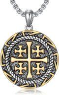 wholesale 925 Sterling Silver Jerusalem Cross Round Rope Design Pendant Necklace  for Men & Women Gift Jewelry-0-0