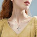 wholesale 925 Sterling Silver Abalone Shell Inlay Cross Pendant Necklace Religious s for Women and Men-0-1