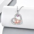 TOUPOP 925 Sterling Silver Crystal Cute Animal Heart Pendant Necklace-0-3