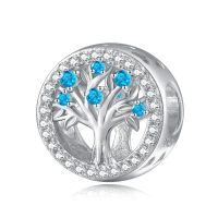 wholesale 925 Sterling Silver Tree of Life Birthstone Charms for Bracelets-12 Dec - Topaz
