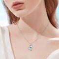 wholesale TOUPOP Dolphin Gifts For Women S925 Sterling Silver Dolphin Necklace With Blue Heart Crystal Ocean Cute Animals Pendant Jewelry Gifts For Women Daughter Birthday -0-5