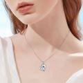 TOUPOP Sterling Silver Blue Crystal Dolphin Necklace For Women-0-5