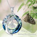 TOUPOP Sterling Silver Blue Crystal Butterfly Tree Of Life Necklace-0-2