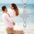 wholesale 925 Sterling Silver Celtic Knot Cubic Zirconia Pendant Necklaces for Women and Girls s-0-4