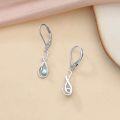 wholesale 925 Sterling Silver Infinity Moonstone Leverback Drop Earrings-0-3