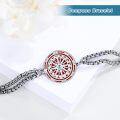 wholesale 925 Sterling Silver Compass Charm Bracelet with Chain - Adjustable Size s for Women-0-13
