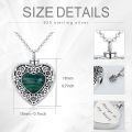 wholesale 925 Sterling Silver Heart Cremation Urn Necklace Oxidized Floral Amethyst Memorial Pendant-0-24