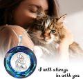 wholesale TOUPOP Cat Lover Pendant Necklace Dog Lover Necklace 925 Sterling Silver Crystal Cat Memorial Gifts For Women Animal Heart Jewelry Birthday Gifts -0-1