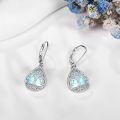 wholesale 925 Sterling Silver Teardrop Moonstone & Lapis Lazuli Tree Of Life Drop Earrings-0-2
