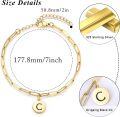 wholesale S925 Sterling Silver & Gold Plated Initial Bracelet - LUCK Friendship Jewelry with Adjustable Chain for Women, Gift for Best Friend, Sister, Graduation-0-4