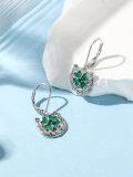 wholesale 925 Sterling Silver Shamrock Horseshoe Celtic Knot Leverback Drop Earrings-0-1