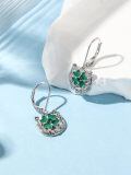 wholesale 925 Sterling Silver Shamrock Horseshoe Celtic Knot Leverback Drop Earrings-0-1