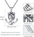 wholesale 925 Sterling Silver Angel on Anchor Pendant Necklace for Men - 24 -0-4