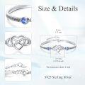wholesale Sterling Silver Adjustable Infinity Heart Bangle for Women-0-11