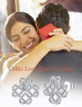wholesale 925 Sterling Silver Celtic Knot Tree of Life Heart Stud Earrings - Irish  for Women-0-13