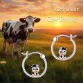 wholesale 925 Sterling Silver Cow Hoop Earrings - Adorable Animal s for Her-0-5