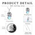 wholesale 925 Sterling Silver Blue Moonstone & Moss Agate Mushroom Pendant Necklace-0-2