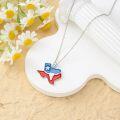 wholesale 925 Sterling Silver Texas State Flag Map Pendant Necklaces for Women Girls  USA America US States Souvenir Traveler Present Accessories 43cm Chain Length-0-2