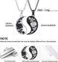 wholesale 925 Sterling Silver Yin Yang Rose Flower Matching Necklaces for Couples BFF Gifts-0-5