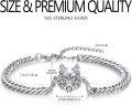 wholesale 925 Sterling Silver Wolf Head Pendant Bracelet for Men Bold Viking Biker -0-3