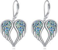 wholesale 925 Sterling Silver Abalone Shell Inlay Angel Wing Drop Earrings for Women's Gifts-Multi-Angel Wing Earrings