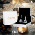 TOUPOP Sterling Silver Crystal Drop Earrings Trinity Celtic Knot Leverback-0-3