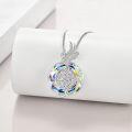 wholesale 925 Sterling Silver Round Crystal Phoenix Pendant Necklace s for Women-0-1