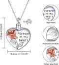 wholesale 925 Sterling Silver Heart Rose Memorial Keepsake Pendant with Funnel and Keychain-0-1
