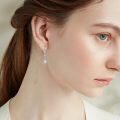wholesale 925 Sterling Silver Star Moonstone Drop Dangle Leverback Earrings-0-3