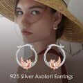 wholesale 925 Sterling Silver Rose Gold Axolotl Hoop Earrings For Women-0-5