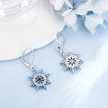 wholesale 925 Sterling Silver Blue Crystal Snowflake Drop Earrings - Winter Holiday Jewelry for Women-0-2