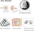 wholesale 925 Sterling Silver Opal Sun Stud Earrings for Women and Teen Girls-0-5