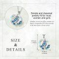 wholesale 925 Sterling Silver Blue Crystal Axolotl & Fish Charm Pendant Necklace-0-5