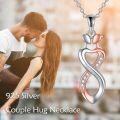 wholesale 925 Sterling Silver Infinity Heart Couple Pendant Necklaces for Women Valentines Gift Ideas-0-5