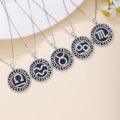 wholesale Sterling Silver Blue Sandstone 12 Zodiac Constellation Necklace for Women Men-0-2