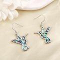 wholesale 925 Sterling Silver Abalone Shell Inlay Hummingbird Drop Earrings for Women-0-3