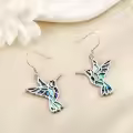 wholesale 925 Sterling Silver Abalone Shell Inlay Hummingbird Drop Earrings Wholesale for Women-0-3