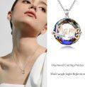 wholesale 925 Sterling Silver Rainbow Crystal Mama Bear Pendant Necklace for Women - Mother's Day Gift-0-5