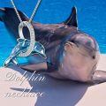 TOUPOP Sterling Silver Blue Crystal Dolphin Pendant Necklace Beach Jewelry Gifts-0-2
