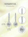 wholesale 925 Sterling Silver Moissanite Sunflower Leverback Earrings, 1.0ct D Color SI1, Sparkling Round Cut-0-4
