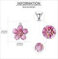 wholesale 925 Sterling Silver Pink Flower Pendant Necklace for Women Girls Mothers Day Gift-0-3