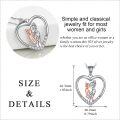wholesale Sterling Silver Heart Necklace for Mother Daughter Gift Mothers Day Birthday Wedding - Rhodium Plated-0-4