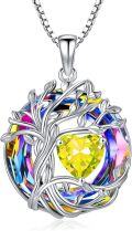 wholesale White Gold Yellow Gold Plated Sterling Silver Austrian Crystal Celtic Tree of Life Necklace-0-154