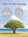 wholesale 925 Sterling Silver Celtic Knot Tree of Life Heart Stud Earrings - Irish  for Women-0-3